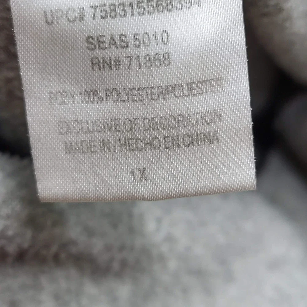 Disney Girls Jacket 4T Gray Embroidered‎ Graphic Fleece Winnie Pooh Activewear